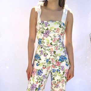 Alice + Olivia Floral Crop Top and Pant Set